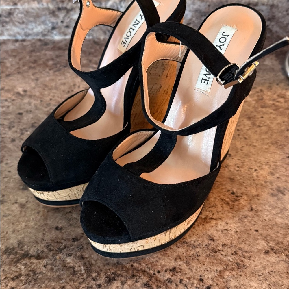 Black Wedges, only worn once